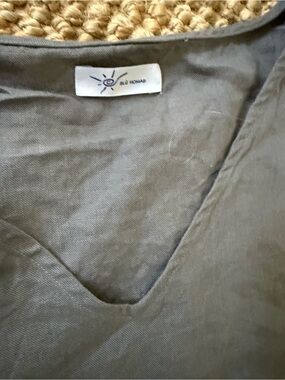 Lightweight Linen Grey waist length short sleeve shirt